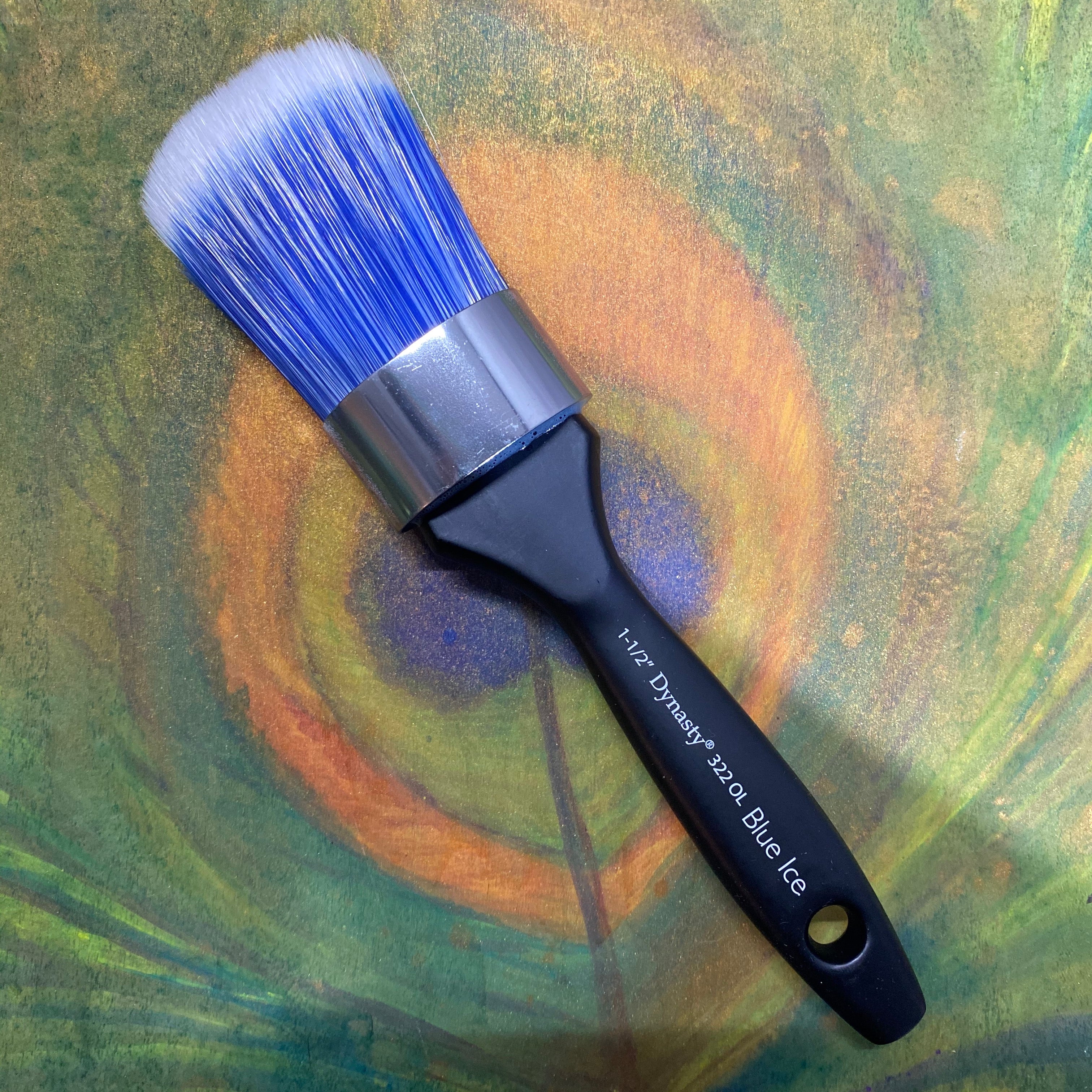 Blue Ice Short Oval 1 1/2” Brush - Michelle Nicole's ARTiSTiC ViVATiONS
